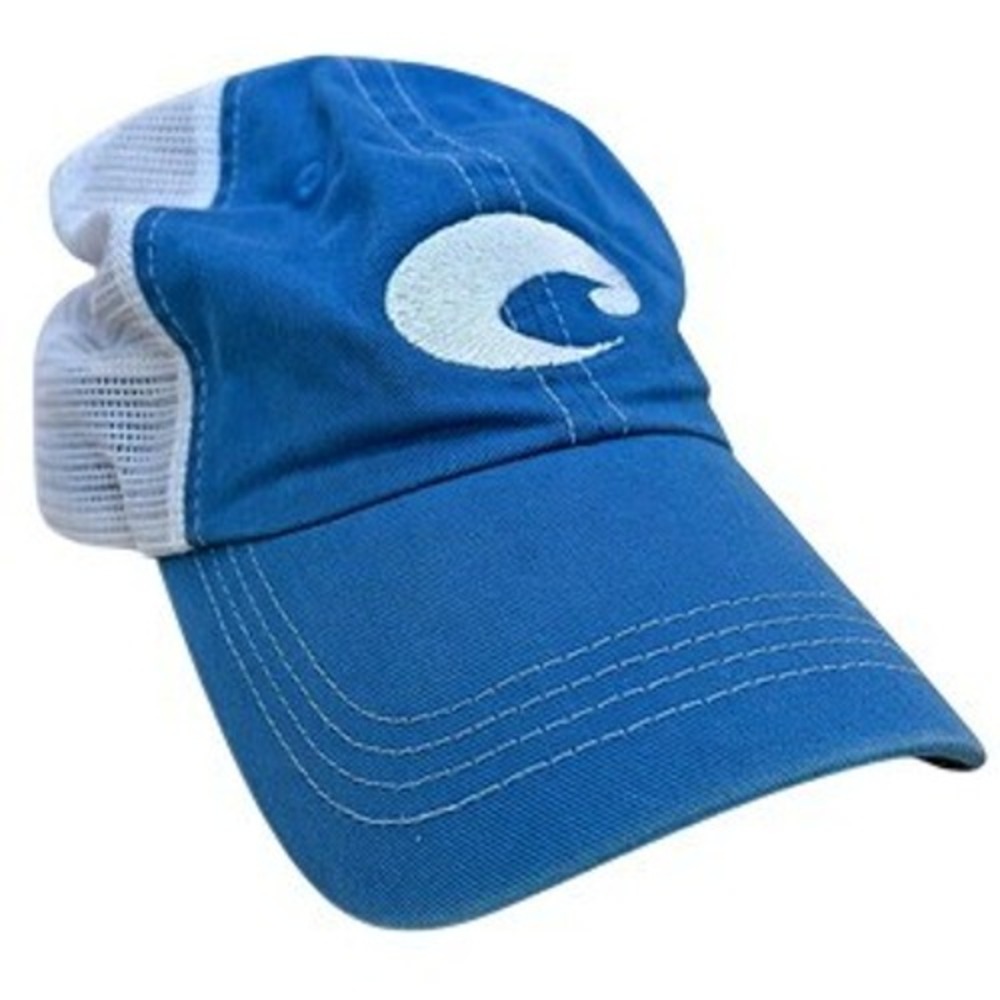 Costa Del Mar Mesh Trucker Hat Cap Adjustable Fish Outdoors Unisex Blue White